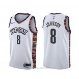 Camiseta Brooklyn Nets Tyler Johnson NO 8 Ciudad 2020 Blanco