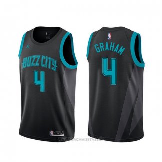Camiseta Charlotte Hornets Devonte' Graham NO 4 Ciudad Negro