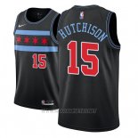 Camiseta Chicago Bulls Chandler Hutchison NO 15 Ciudad 2018-19 Negro
