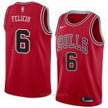 Camiseta Chicago Bulls Cristiano Felicio NO 6 Icon 2018 Rojo