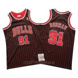 Camiseta Chicago Bulls Dennis Rodman NO 91 Mitchell & Ness Negro