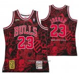 Camiseta Chicago Bulls Michael Jordan NO 23 Mitchell & Ness Hebru Brantley Negro