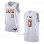 Camiseta Cleveland Cavaliers Kevin Love NO 0 Ciudad 2022-23 Blanco