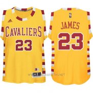 Camiseta Cleveland Cavaliers LeBron James NO 23 Retro Amarillo