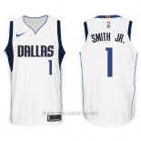Camiseta Dallas Mavericks Dennis Smith Jr. NO 1 2017-18 Blanco