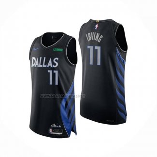 Camiseta Dallas Mavericks Kyrie Irving NO 11 Ciudad Authentic 2025-26 Negro
