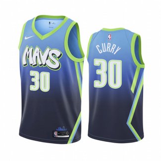 Camiseta Dallas Mavericks Seth Curry NO 30 Ciudad Edition Azul