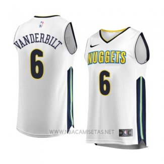 Camiseta Denver Nuggets Jarrojo Vanderbilt NO 6 Association 2017-18 Blanco