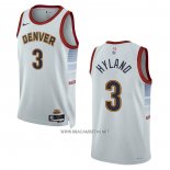 Camiseta Denver Nuggets Nahshon Hyland NO 3 Ciudad 2022-23 Blanco