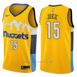 Camiseta Denver Nuggets Nikola Jokic NO 15 Statement 2017-18 Amarillo