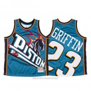 Camiseta Detroit Pistons Blake Griffin NO 23 Mitchell & Ness Big Face Azul