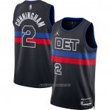 Camiseta Detroit Pistons Cade Cunningham NO 2 Statement 2022-23 Negro