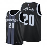 Camiseta Detroit Pistons Wayne Ellington NO 20 Ciudad Negro
