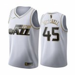 Camiseta Golden Edition Utah Jazz Donovan Mitchell NO 45 2019-20 Blanco