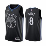 Camiseta Golden State Warriors Alec Burks NO 8 Ciudad Negro