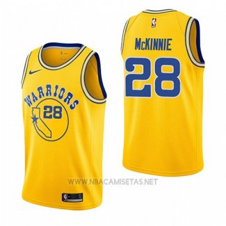 Camiseta Golden State Warriors Alfonzo Mckinnie NO 28 Hardwood Classic 2018-19 Amarillo