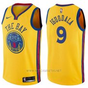 Camiseta Golden State Warriors Andre Iguodala NO 9 Chinese Heritage Ciudad 2017-18 Amarillo