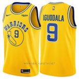 Camiseta Golden State Warriors Andre Iguodala NO 9 Hardwood Classic 2018 Amarillo