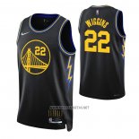 Camiseta Golden State Warriors Andrew Wiggins NO 22 Ciudad 2021-22 Negro