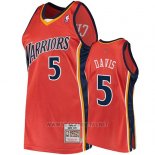 Camiseta Golden State Warriors Baron Davis NO 5 2009-10 Hardwood Classics Naranja