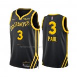 Camiseta Golden State Warriors Chris Paul NO 3 Ciudad 2023-24 Negro