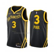 Camiseta Golden State Warriors Chris Paul NO 3 Ciudad 2023-24 Negro