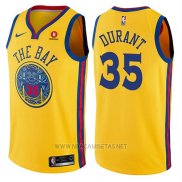 Camiseta Golden State Warriors Kevin Durant NO 35 Ciudad Amarillo