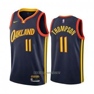 Camiseta Golden State Warriors Klay Thompson NO 11 Ciudad 2020-21 Negro