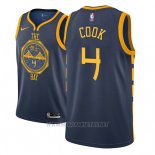 Camiseta Golden State Warriors Quinn Cook NO 4 Ciudad 2018-19 Azul