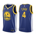 Camiseta Golden State Warriors Quinn Cook NO 4 Icon 2017-18 Azul