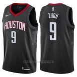 Camiseta Houston Rockets Zhou Qi NO 9 Statement 2017-18 Negro