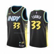 Camiseta Indiana Pacers Myles Turner NO 33 Ciudad 2023-24 Negro