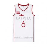 Camiseta Latvija Kristaps Porzingis NO 6 Blanco