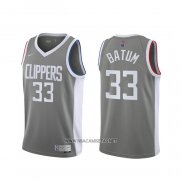 Camiseta Los Angeles Clippers Nicolas Batum NO 33 Earned 2020-21 Gris