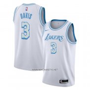 Camiseta Los Angeles Lakers Anthony Davis NO 3 Ciudad 2020-21 Blanco