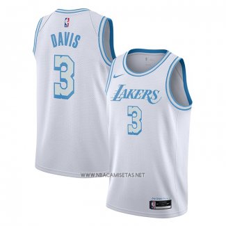 Camiseta Los Angeles Lakers Anthony Davis NO 3 Ciudad 2020-21 Blanco