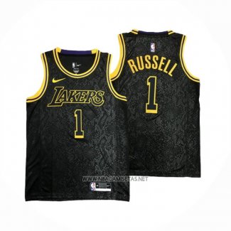 Camiseta Los Angeles Lakers D'Angelo Russell NO 1 Mamba 2021-22 Negro