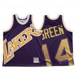 Camiseta Los Angeles Lakers Danny Verde NO 14 Mitchell & Ness Big Face Violeta