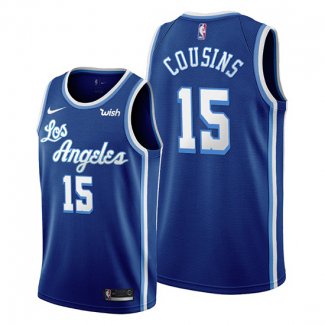 Camiseta Los Angeles Lakers Demarcus Cousins NO 15 Classic Edition 2019-20 Azul