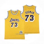Camiseta Los Angeles Lakers Dennis Rodman NO 73 Mitchell & Ness 1998-99 Amarillo