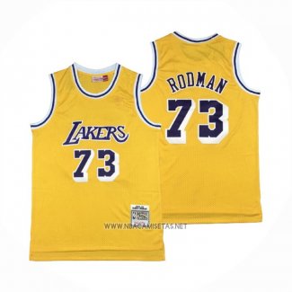 Camiseta Los Angeles Lakers Dennis Rodman NO 73 Mitchell & Ness 1998-99 Amarillo