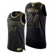 Camiseta Los Angeles Lakers Kobe Bryant NO 24 Gold Black Mamba Oro Negro