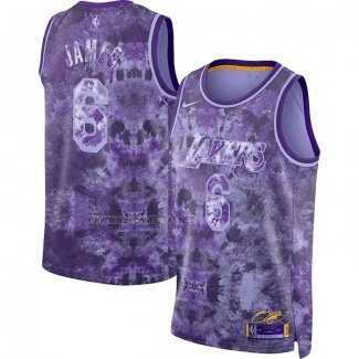 Camiseta Los Angeles Lakers LeBron James NO 6 Select Series 2023 Violeta