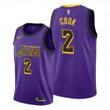 Camiseta Los Angeles Lakers Quinn Cook NO 2 Ciudad Violeta