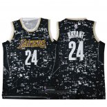 Camiseta Luces de la ciudad Los Angeles Lakers Kobe Bryant NO 24 Negro