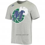 Camiseta Manga Corta Dallas Mavericks Hardwood Classics Gris