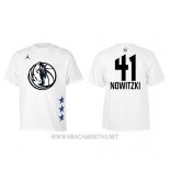 Camiseta Manga Corta Dirk Nowitzki All Star 2019 Dallas Mavericks Blanco