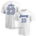 Camiseta Manga Corta Los Angeles Lakers LeBron James Blanco