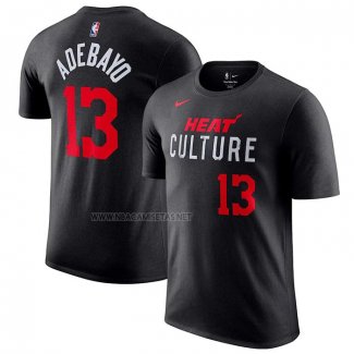 Camiseta Manga Corta Miami Heat Bam Adebayo Ciudad 2023-24 Negro