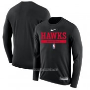 Camiseta Manga Larga Atlanta Hawks Practice Performance 2022-23 Negro